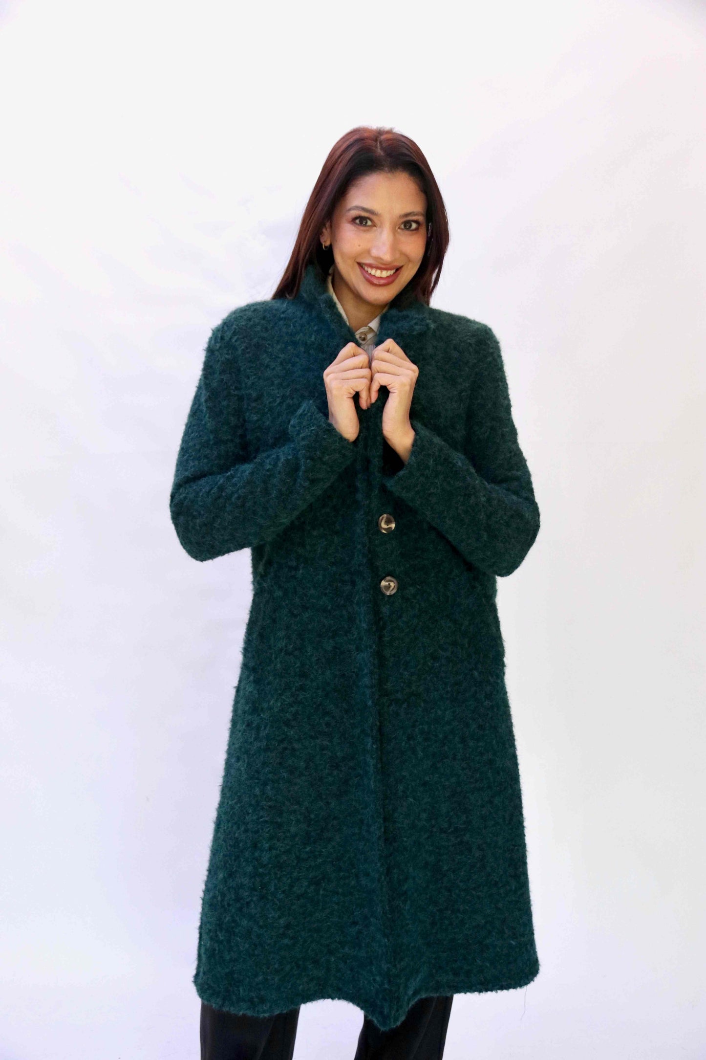 Green Boucle' Coat