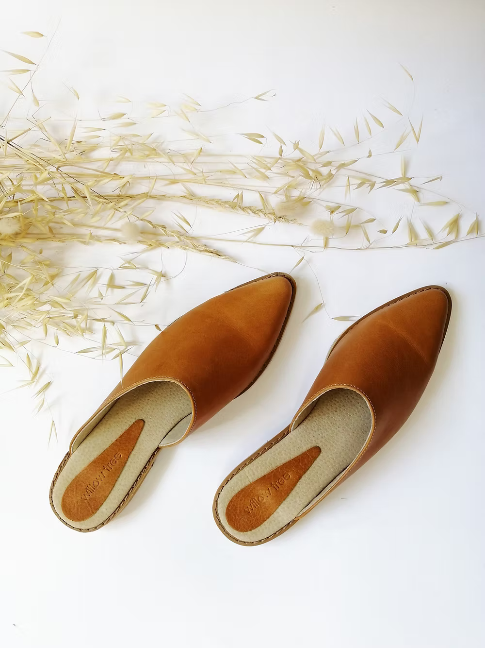 Leather Mules - Light Tan