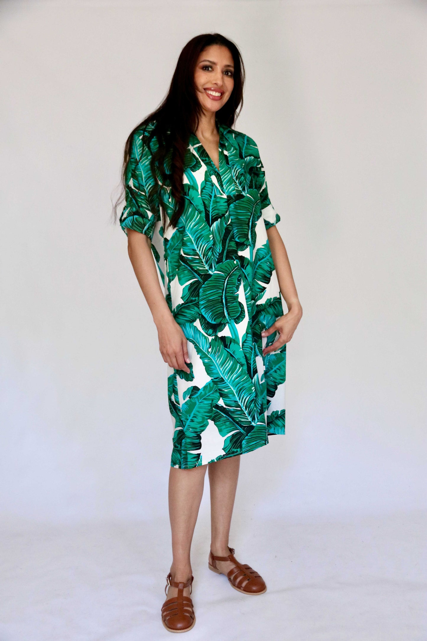 Green Leaf Cotton Dress