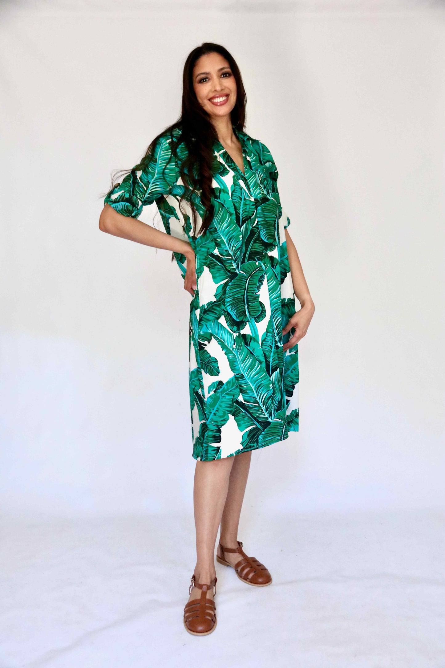 Green Leaf Cotton Dress