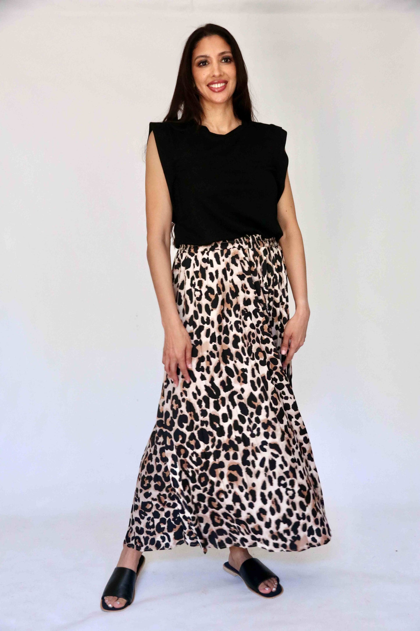 Animal Pleated Skirt