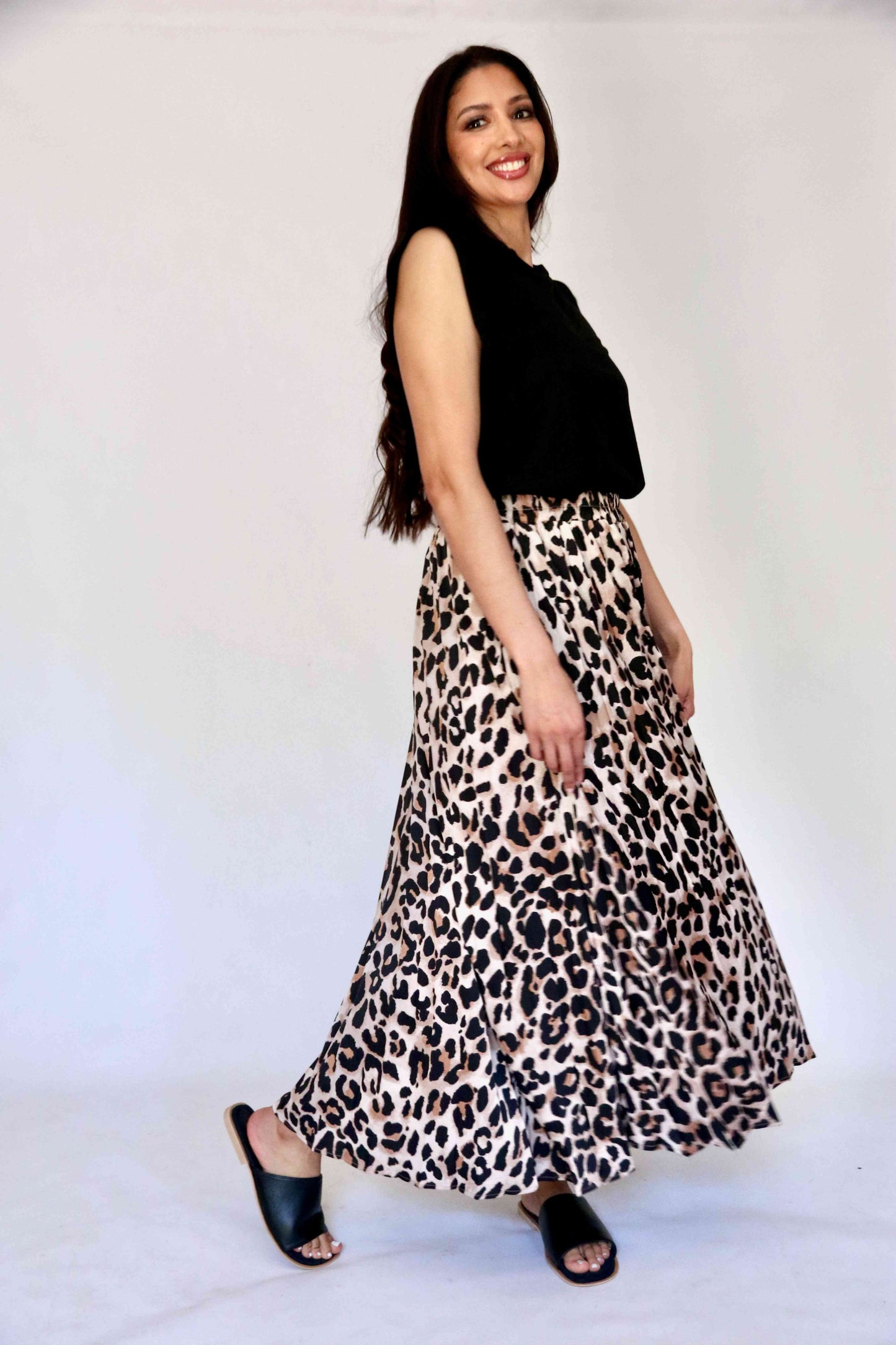 Animal Pleated Skirt