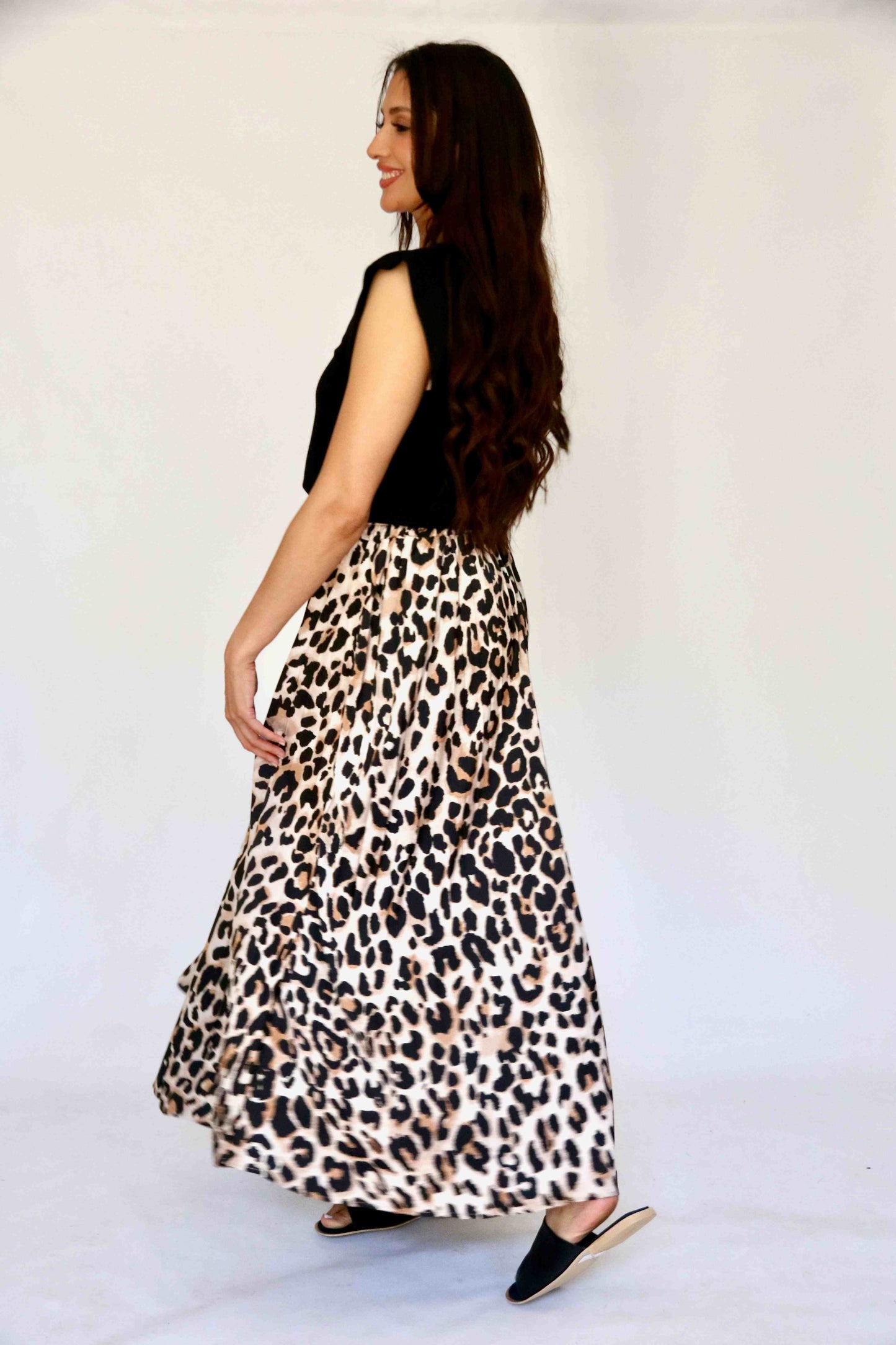 Animal Pleated Skirt