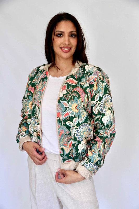 Cream Sequin Bomber Reversible
