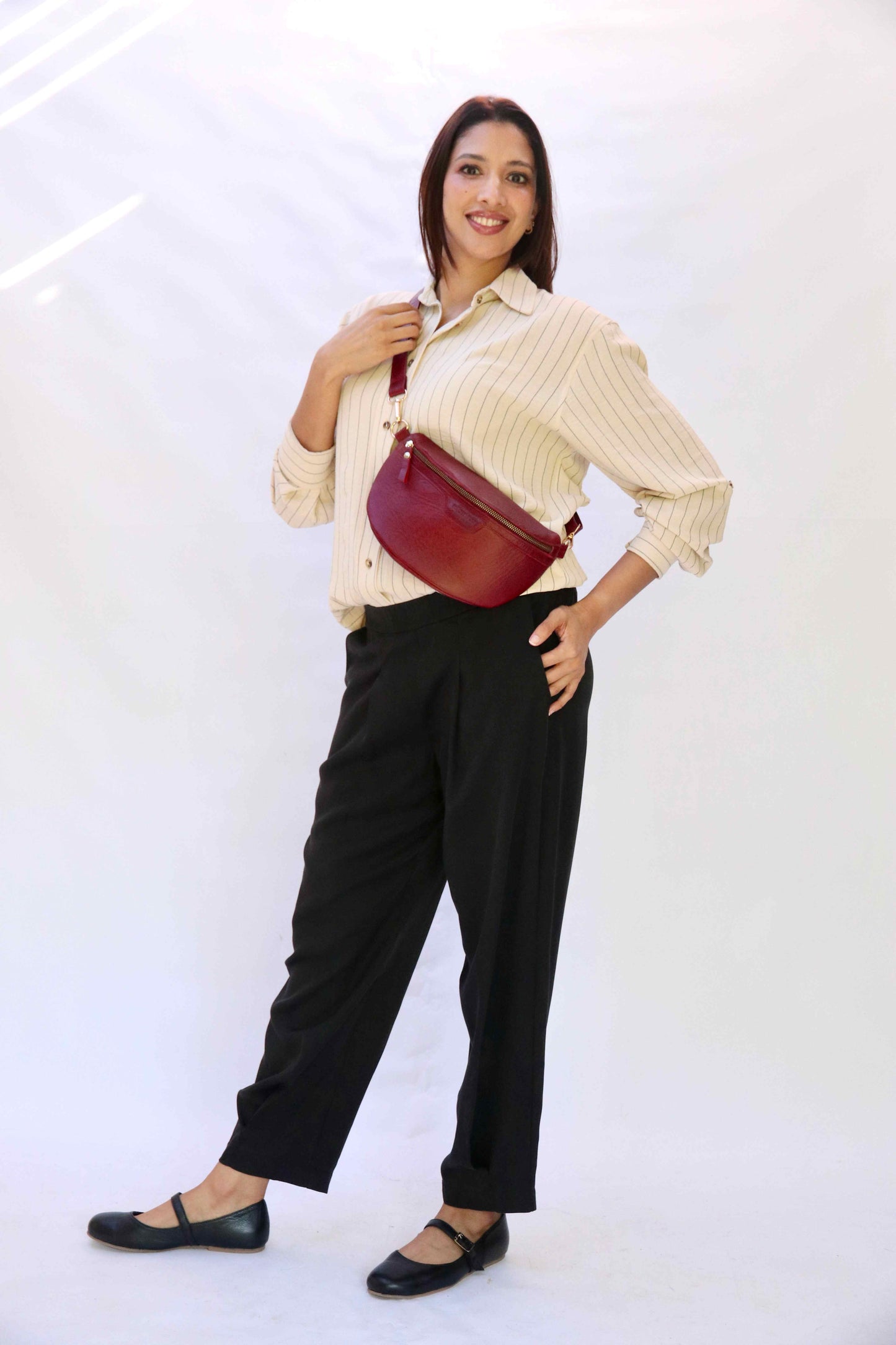 Black Tencel Barrel Pants