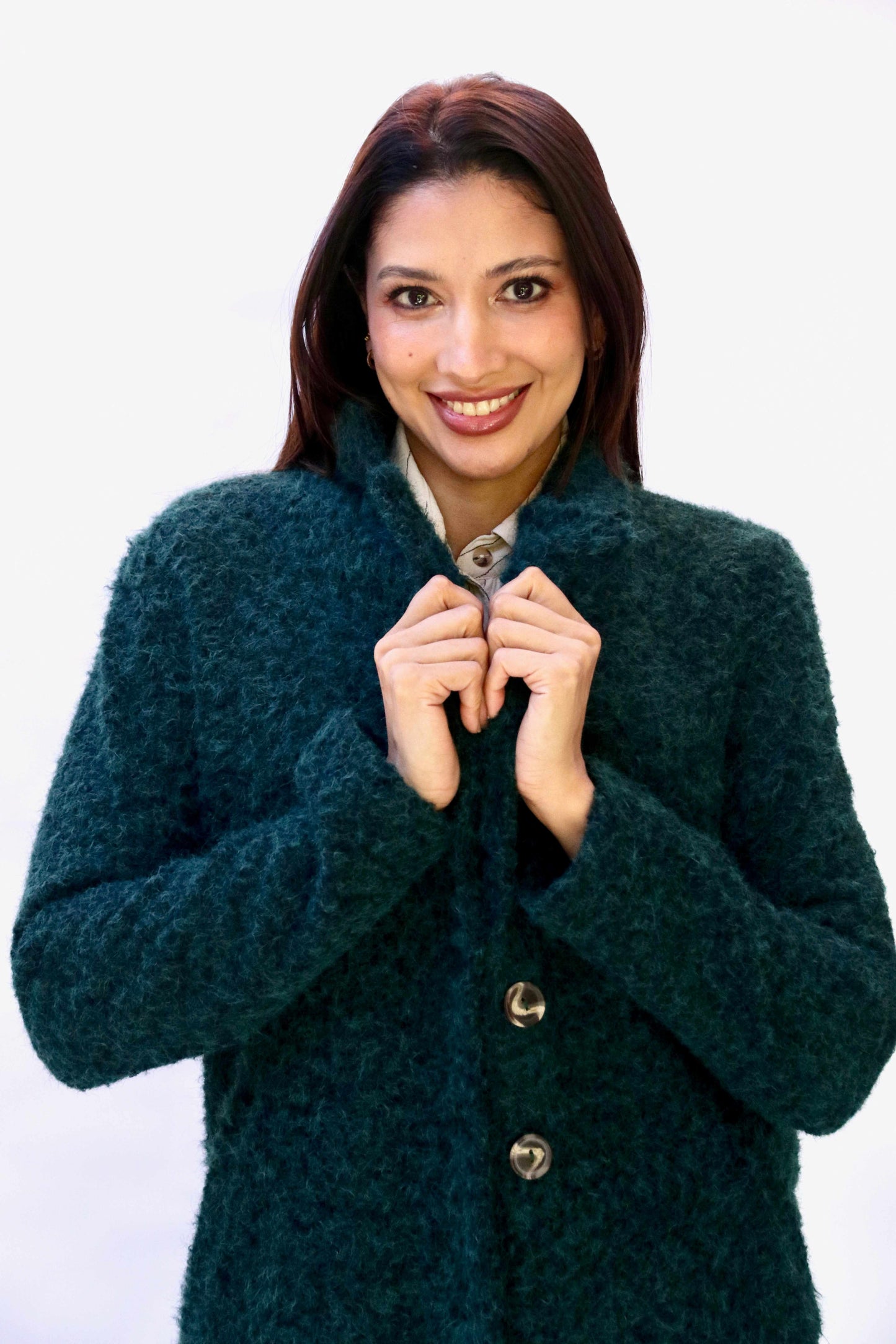 Green Boucle' Coat