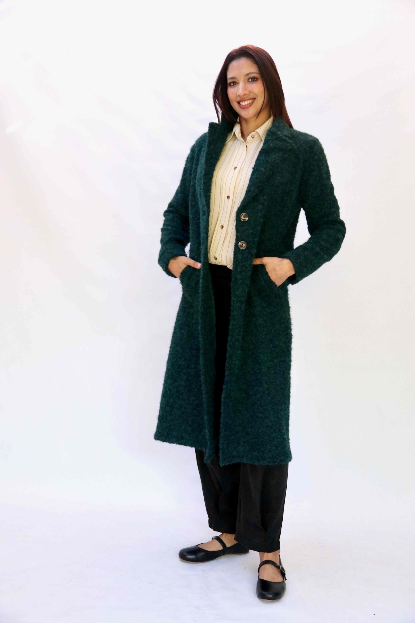 Green Boucle' Coat