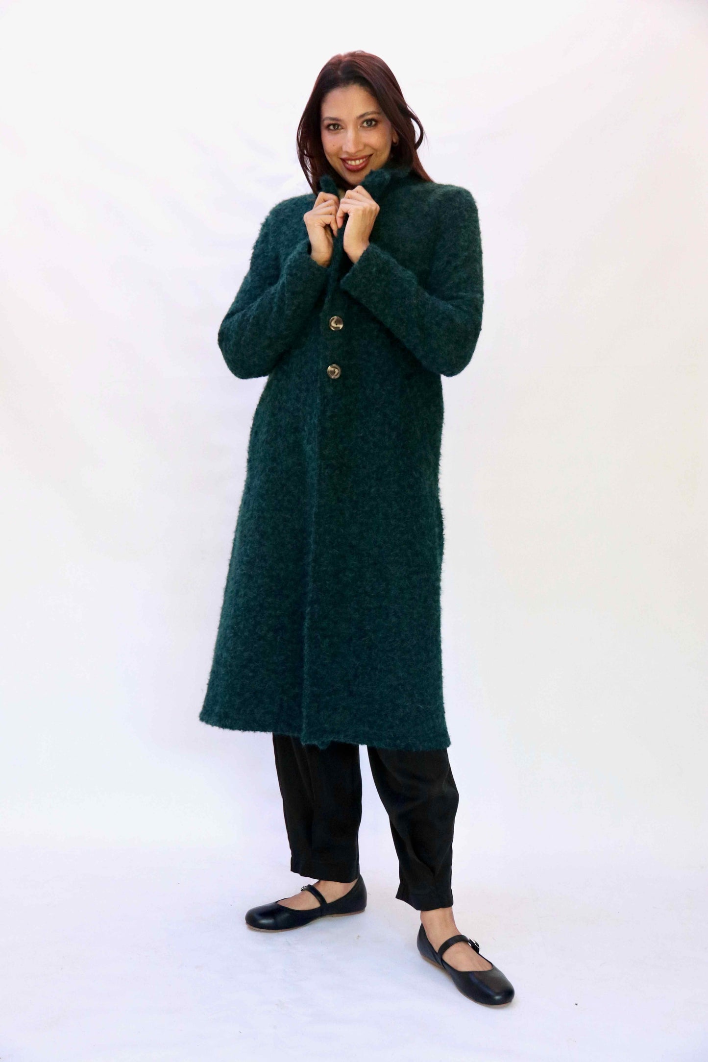 Green Boucle' Coat