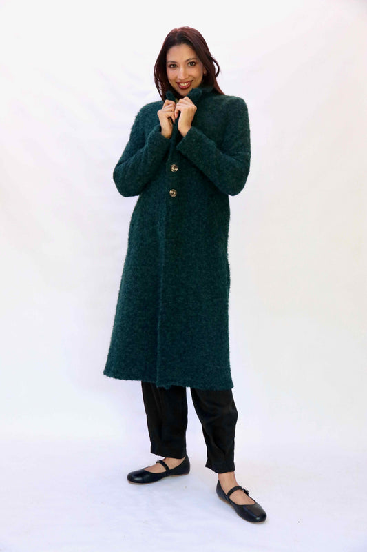 Green Boucle' Coat