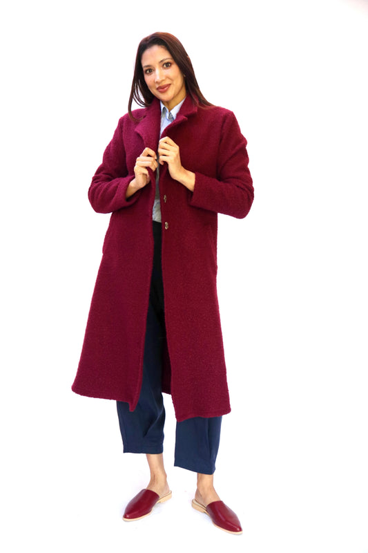 Burgandy Boucle' Coat