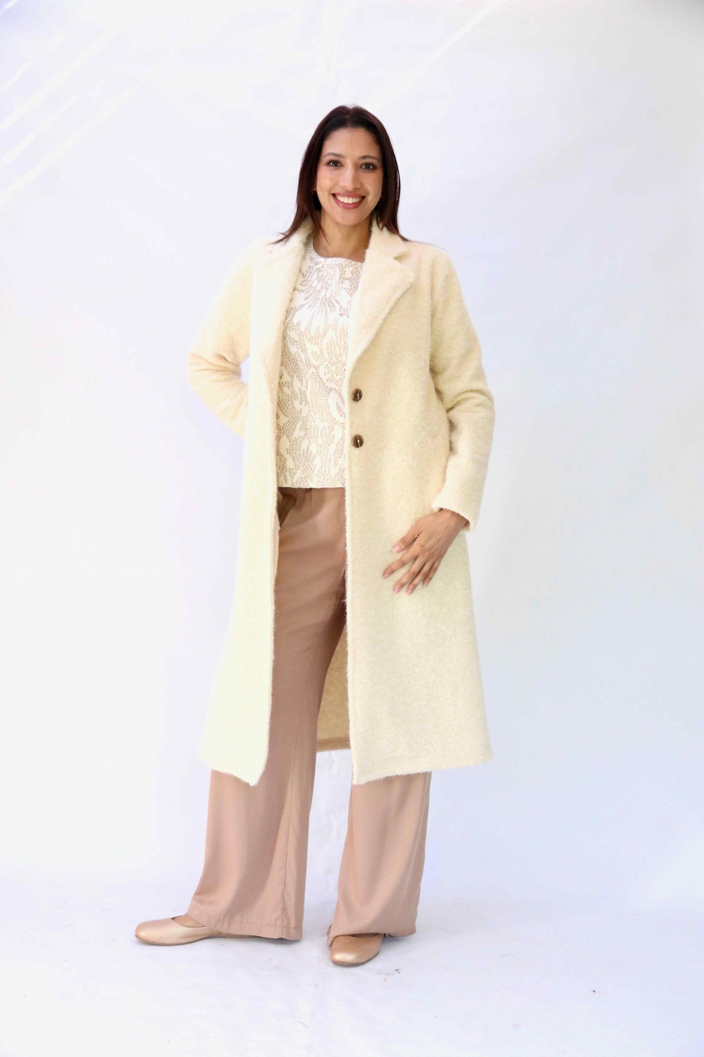 Cream Boucle' Coat