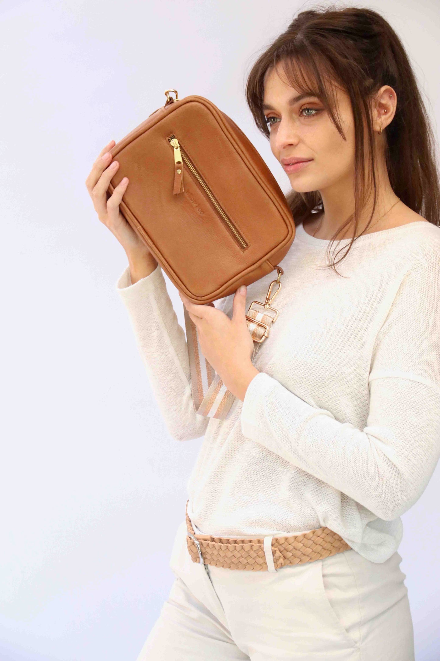 Large Tan Camera Bag