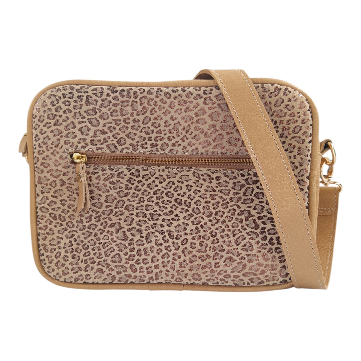 Large Metallic Animal Print Camera Bag