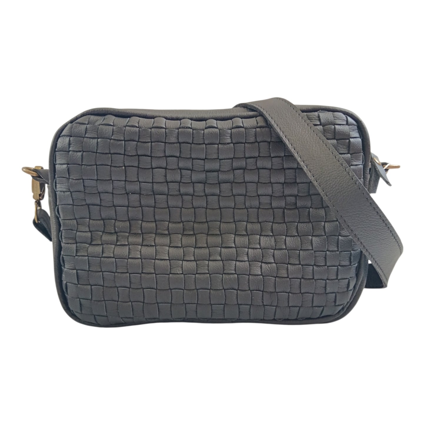 Large Woven Black Camera Bag