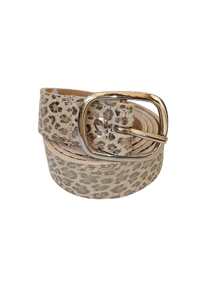 Silver Metallic Animal Printed Belt