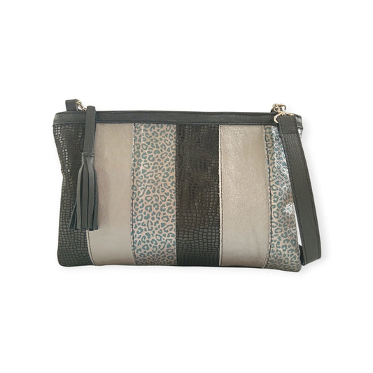 Panelled Black and Pewter Sling