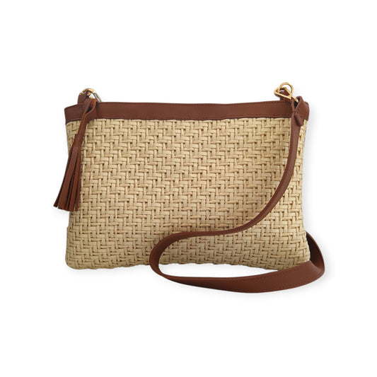 Raffia & Tan Leather Sling