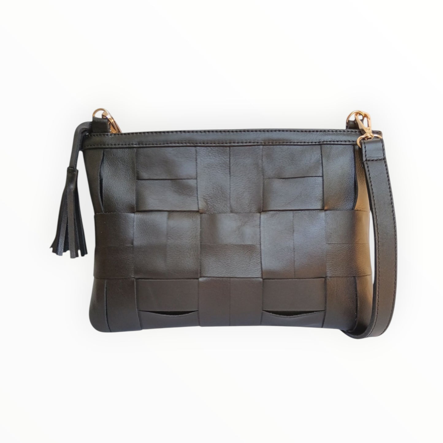 Black Woven Sling Bag