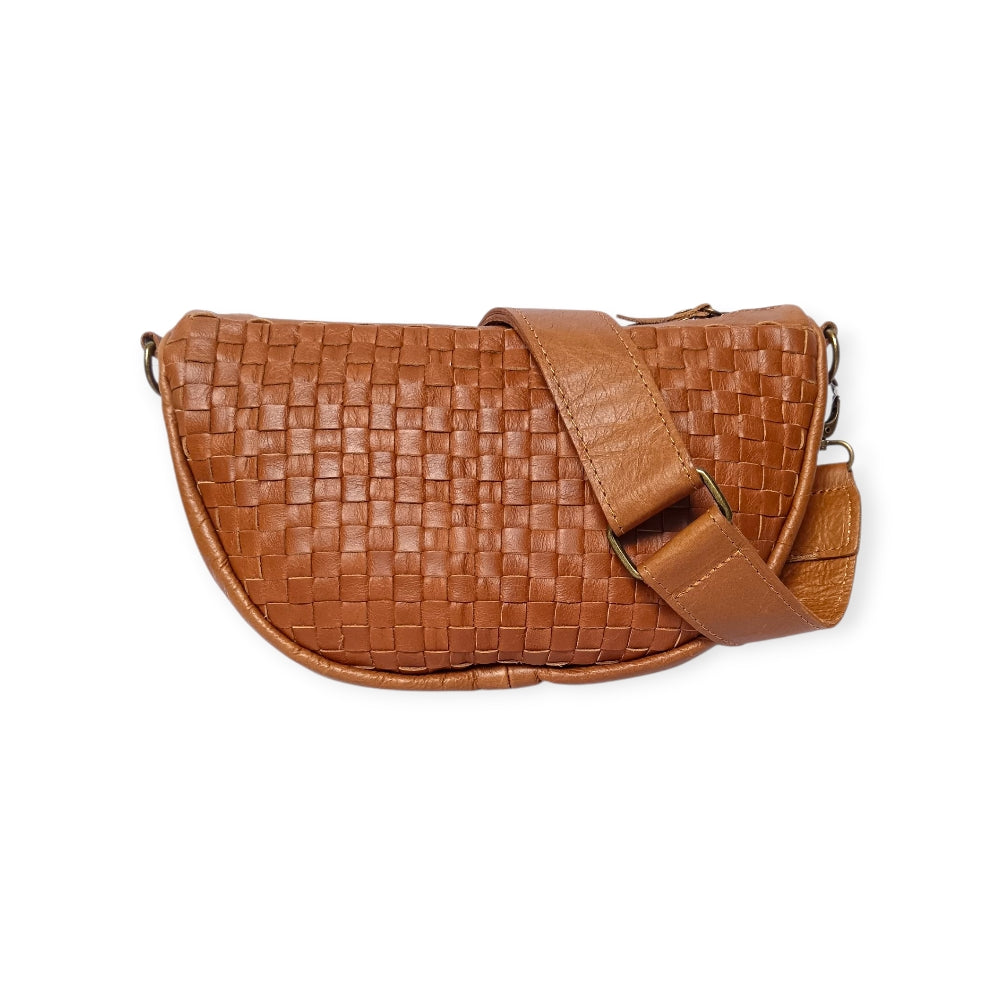 Woven Half Moon Tan Sling