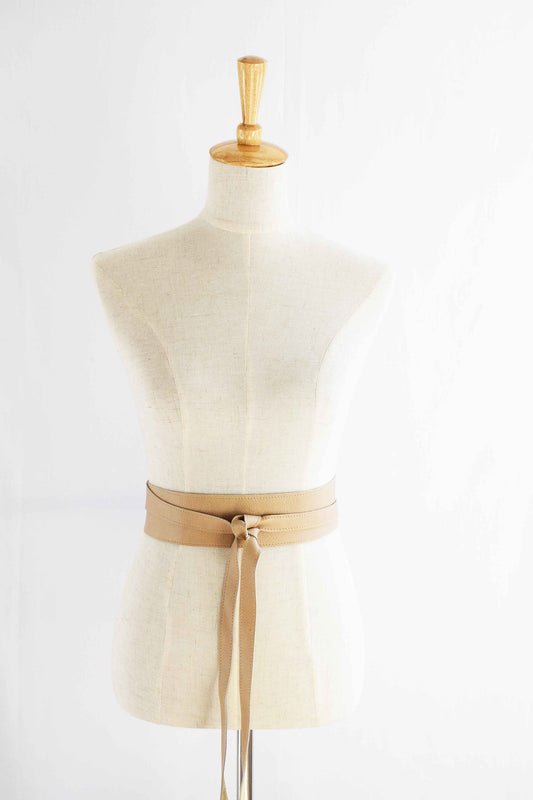 Caramel Wrap Tie Belt