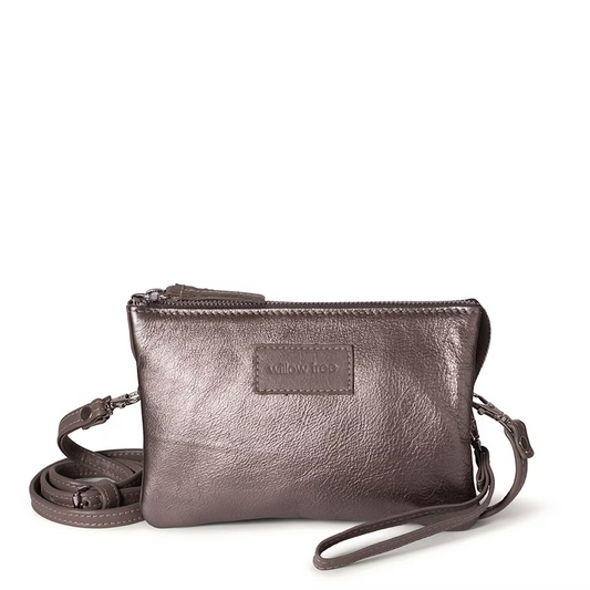 Pewter Mini Sling Wallet and Clutch Bag