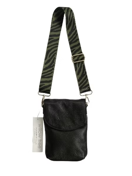 Black Phone Bag with Decor Strap