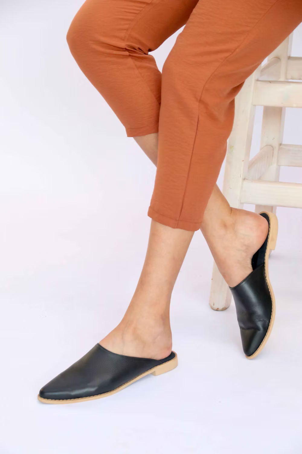 Leather Mules -Black