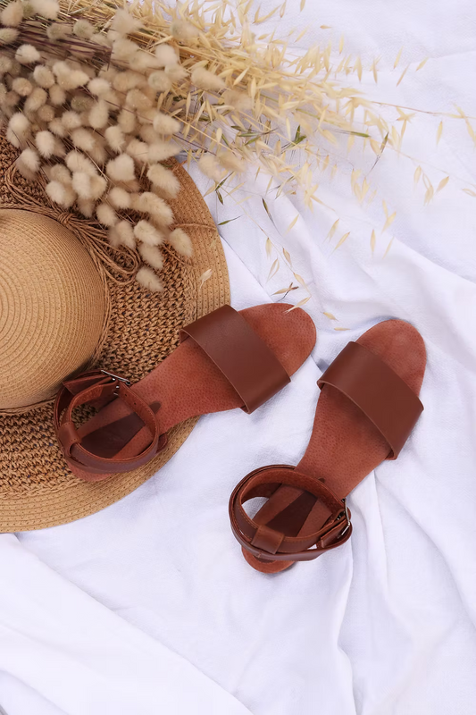 Leather Sandals - Tan