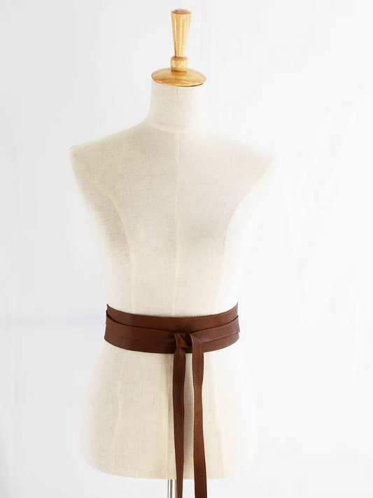 Tan Wrap Tie Belt