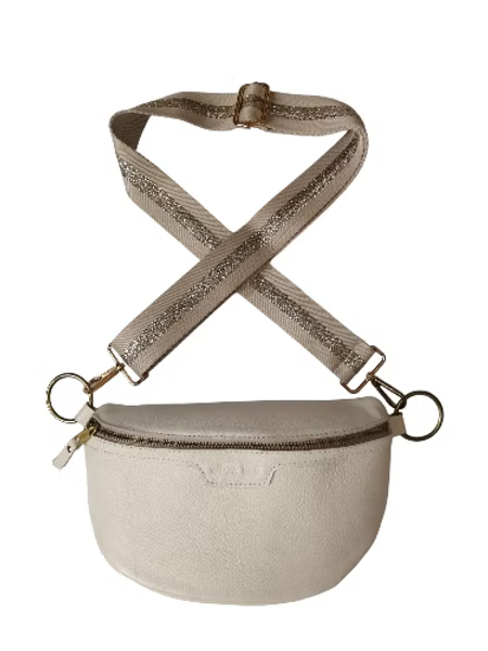 Cream Lunar Bag with Decor Strap