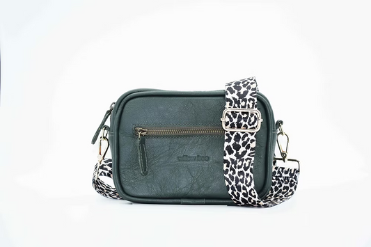 Small Green Camera Bag with Decor Strap