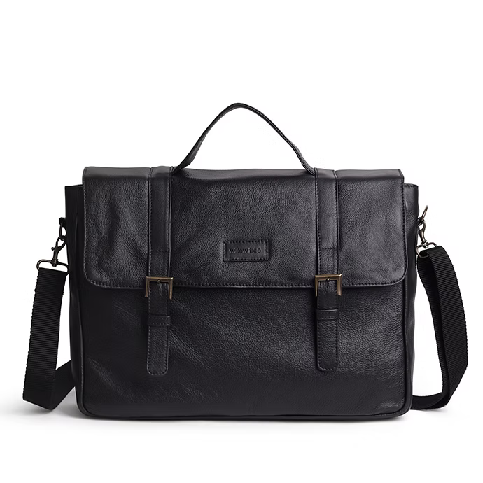 Men's Black Deluxe Laptop Bag