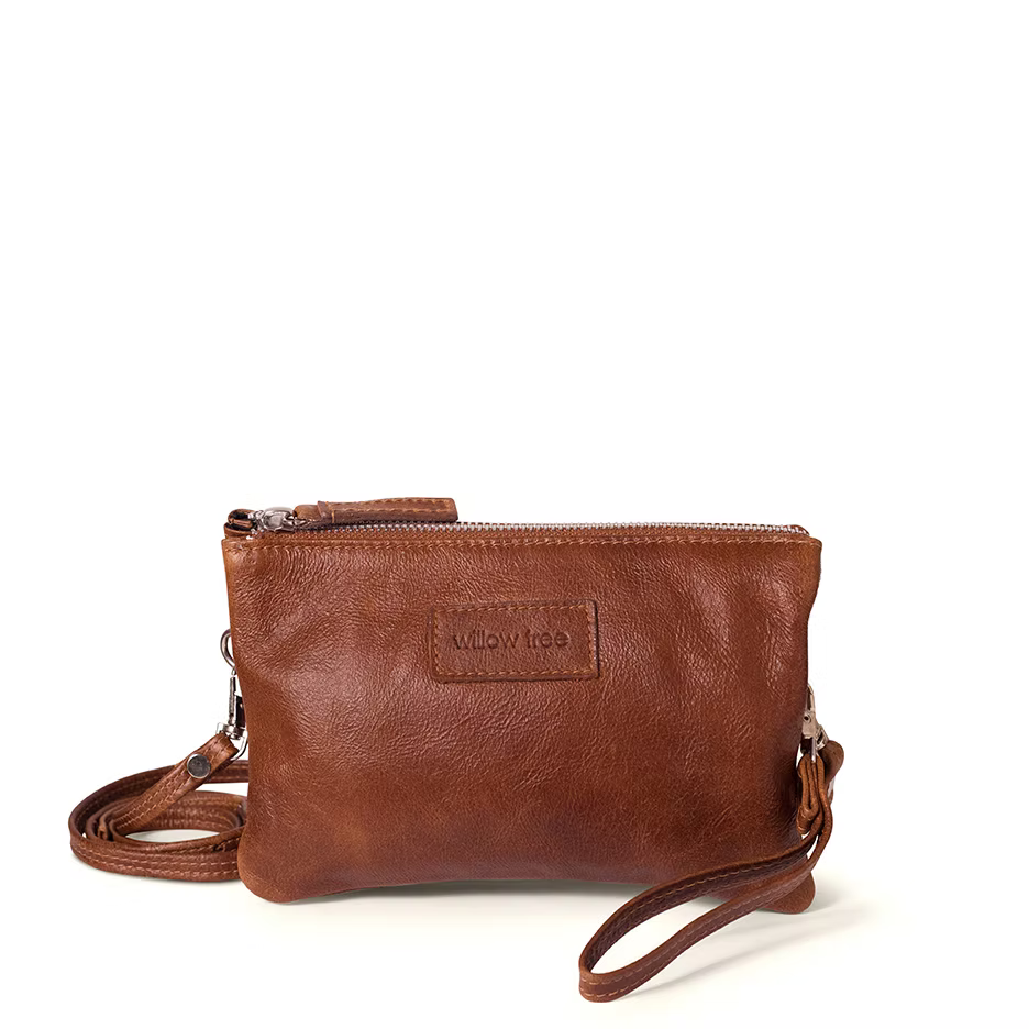 Tan Mini Sling Wallet and Clutch Bag