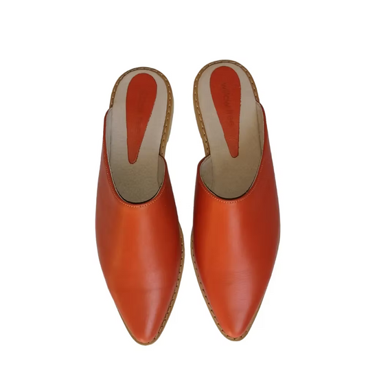 Leather Mules - Coral