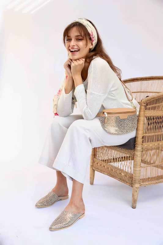 Metallic Animal Leather Mules