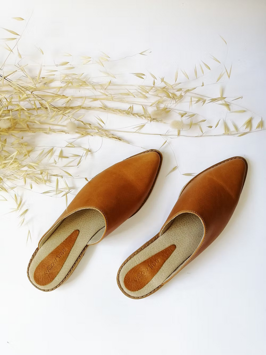 Leather Mules - Light Tan