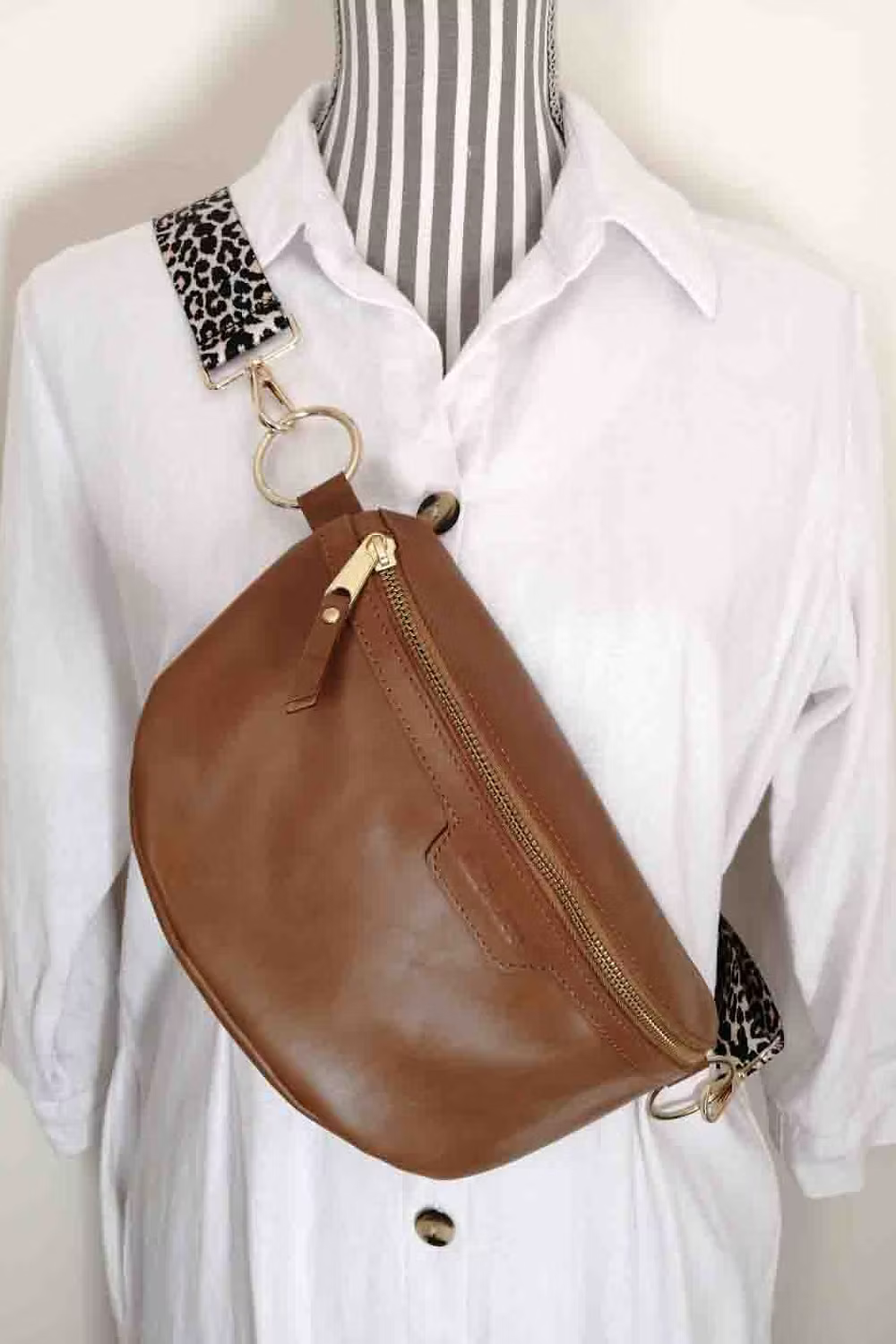 Tan Lunar Bag with Decor Strap