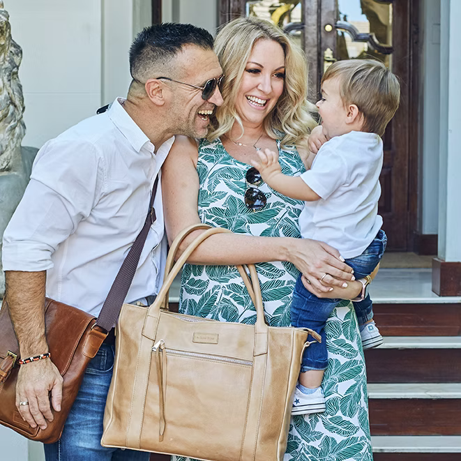 Men's Tan Messenger Bag